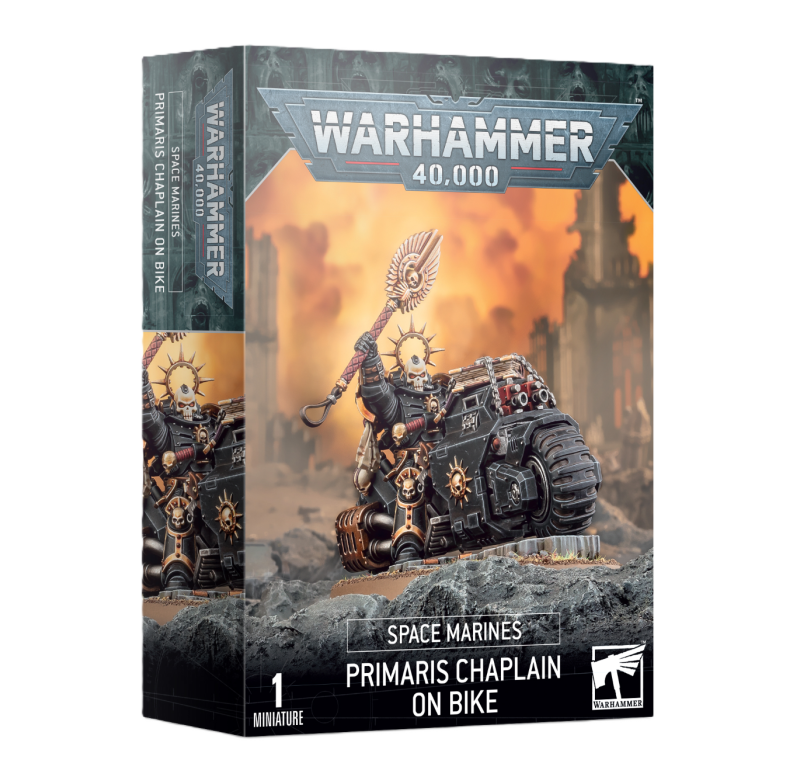Warhammer 40 000 - Space Marines - Chapelain Primaris à moto Warhammer 40 000 - Space Marines - Chapelain Primaris à moto