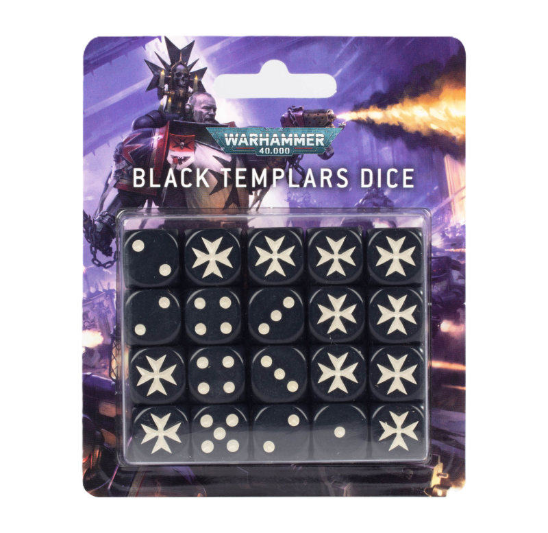 Warhammer 40 000 - Space Marines - Black Templar - Dés d'armé Warhammer 40 000 - Space Marines - Black Templar - Dés d'armé