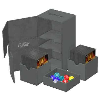 Ultimate Guard - Twin Flip'n Tray 200+ XenoSkin monocolore - Gris
