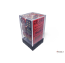 Chessex Gemini 16 mm D6 – Black‑Red / Gold – Lot de 12 (CHX 26633)