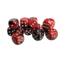 Chessex Gemini 16 mm D6 – Black‑Red / Gold – Lot de 12 (CHX 26633)