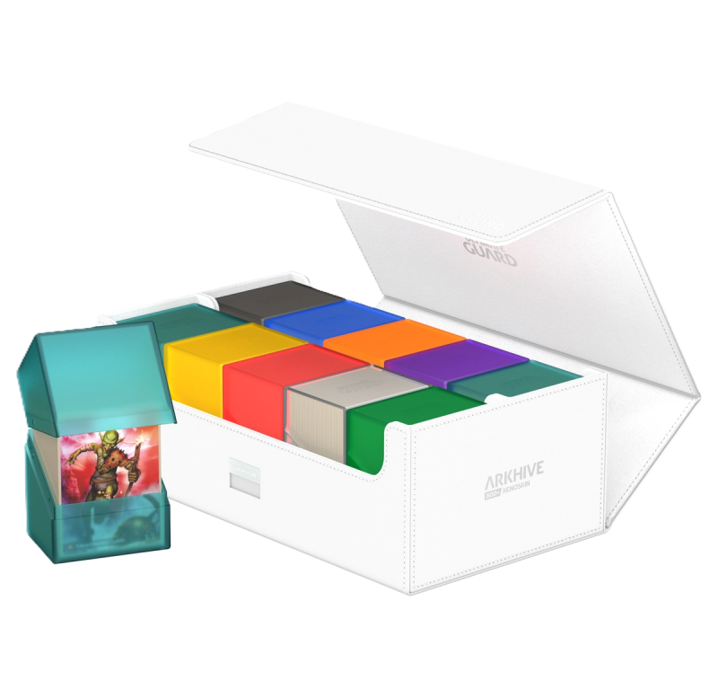 Ultimate Guard Arkhive 800 , Étui pour 800 cartes TCG à double manchon, gris, compatible avec Boulders, fermeture magnétique et doublure intérieure en microfibre