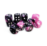 Chessex Gemini 16 mm D6 – Black-Pink / White – Lot de 12 (CHX 26630)