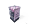 Chessex Gemini 16 mm D6 – Black-Pink / White – Lot de 12 (CHX 26630)