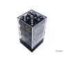 Chessex Opaque Black/White – 16 mm D6 – Pack de 12 (CHX 25608)