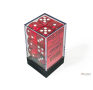 Chessex Translucent Red/White – 16 mm D6 – Lot de 12 (CHX 23604)