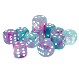 Chessex Nebula Luminary Wisteria/White – 16 mm D6 – Lot de 12 (CHX 27745)