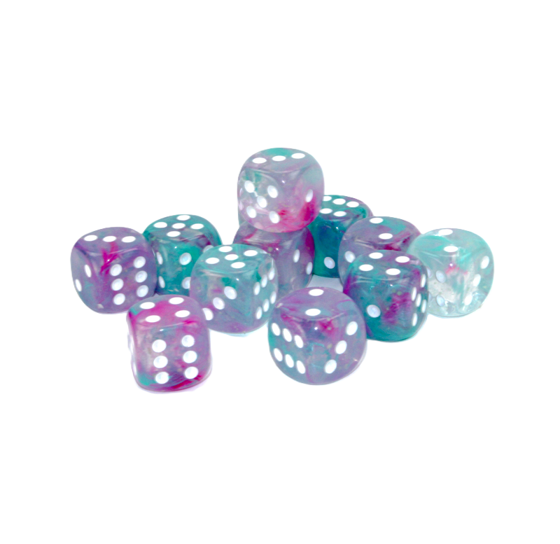Chessex Nebula Luminary Wisteria/White – 16 mm D6 – Lot de 12 (CHX 27745) Chessex Nebula Luminary Wisteria/White – 16 mm D6 – Lot de 12 (CHX 27745)