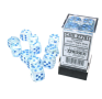 Chessex Borealis Icicle / Light Blue Luminary – 16 mm D6 – Lot de 12 (CHX 27781)