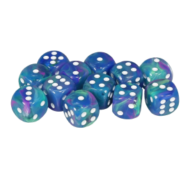 Chessex Festive Waterlily / White – 16 mm D6 – Lot de 12 (CHX 27746)