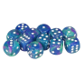 Chessex Festive Waterlily / White – 16 mm D6 – Lot de 12 (CHX 27746)