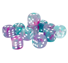 Chessex Nebula Luminary Wisteria/White – 16 mm D6 – Lot de 12 (CHX 27745)