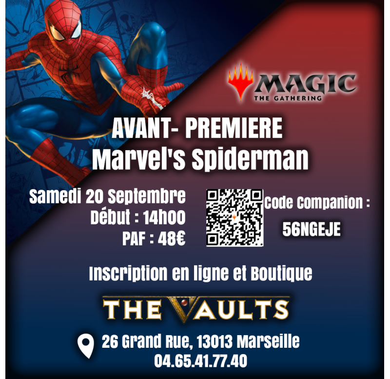 AVANT-PREMIERE Marvel's SpiderMan MTG - Sam 20 Septembre 25