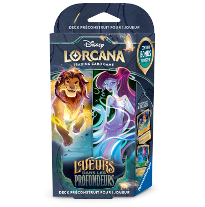 Disney : Lorcana TCG - Deck de démarrage Ambre & Emeraude - Français - Set 10 - Lueurs dans les Profondeurs