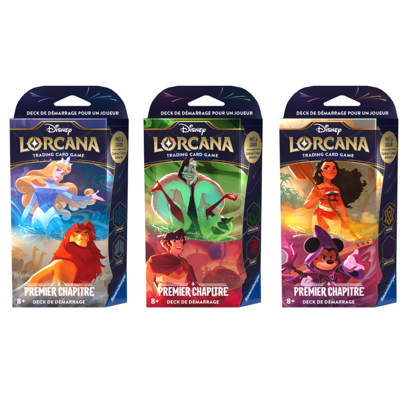 Disney : Lorcana TCG - Pack 3 Decks de démarrage - Français - Premier chapitre Disney : Lorcana TCG - Pack 3 Decks de démarrage - Français - Premier chapitre