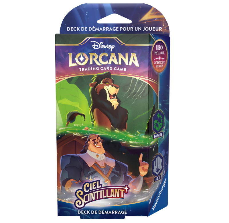 Disney : Lorcana TCG - Deck de démarrage Emeraude & Acier - Français - Ciels Scintillant Disney : Lorcana TCG - Deck de démarrage Emeraude & Acier - Français - Ciels Scintillant