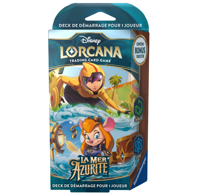 Disney : Lorcana TCG - Deck de démarrage Emeraude & Saphir - Français - La Mer Azurite Disney : Lorcana TCG - Deck de démarrage Emeraude & Saphir - Français - La Mer Azurite